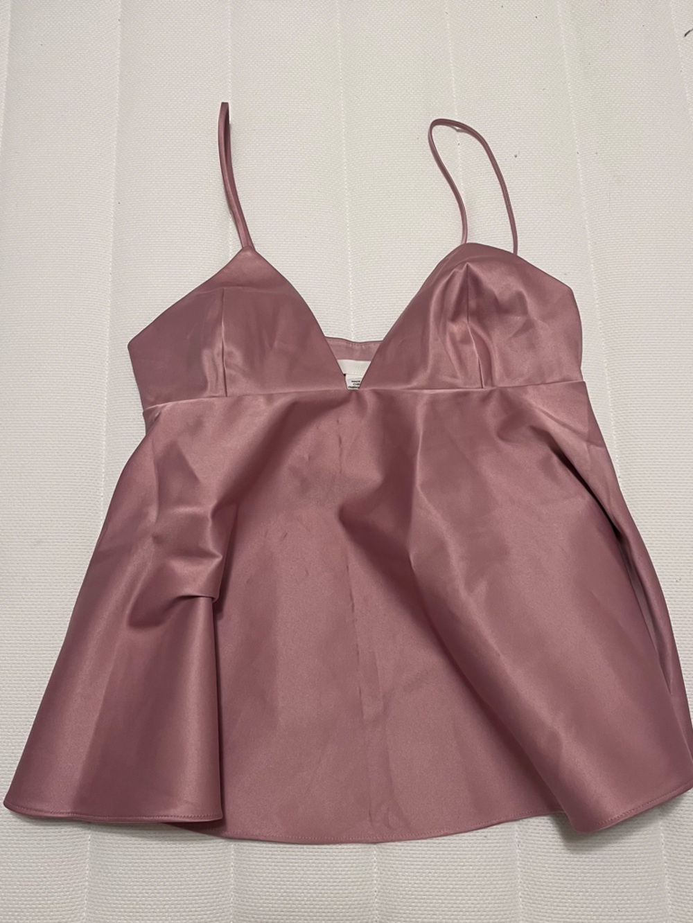 Satin Rose Mauve Peplum Top